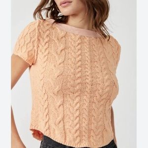 NWT Free People Baby Cable Crop Tee Size Large